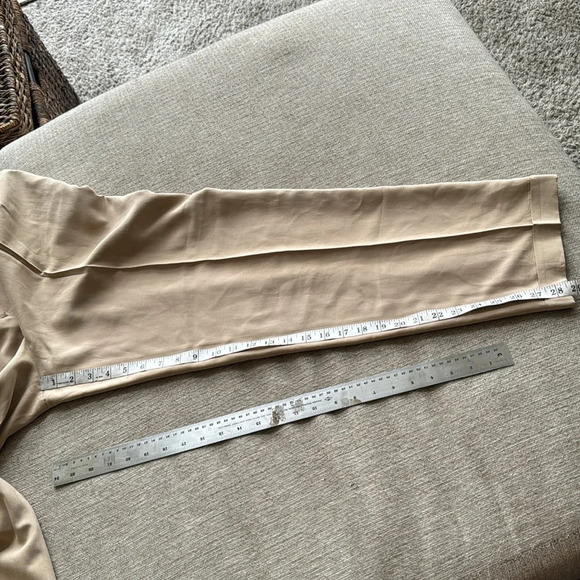 Nordstrom Preview Collection Tan sandwashed 100% silk trousers 10 - Picture 10 of 14